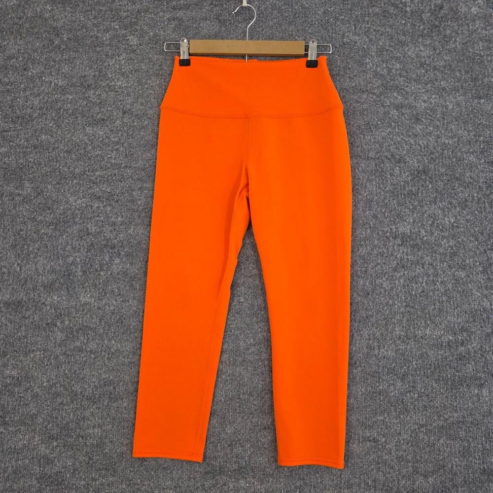 Alo Yoga Leggings Womens Medium Mid Rise Ankle Orange Yoga Gym Pilates